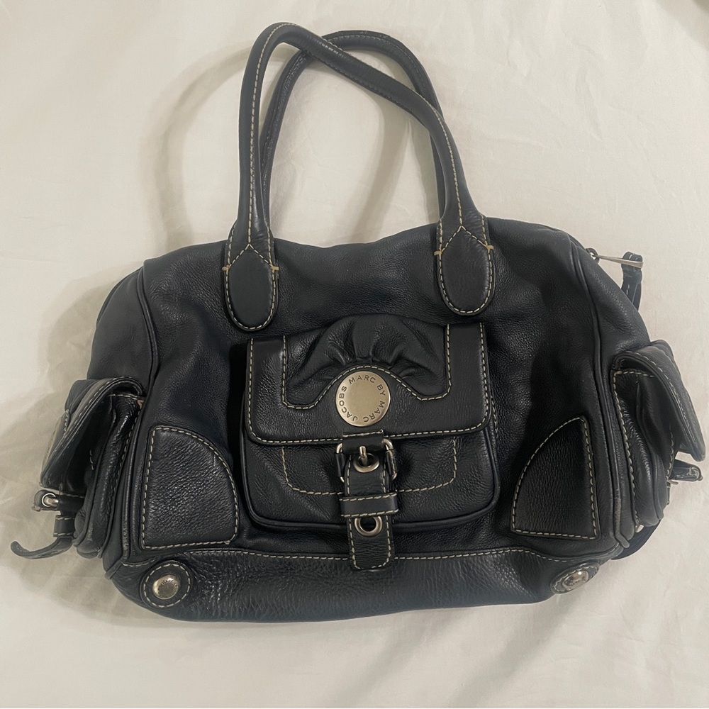 Marc by Marc Jacobs vintage dark blue black leather handbag doctor’s satchel